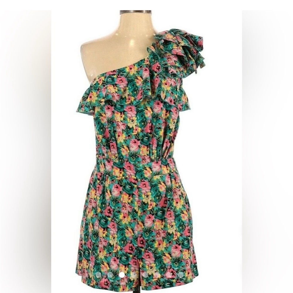 Floral One-Shoulder Romper - Picture 3 of 7